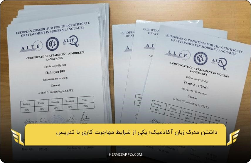 داشتن مدرک زبان آکادمیک؛ یکی از شرایط مهاجرت کاری با تدریس 
